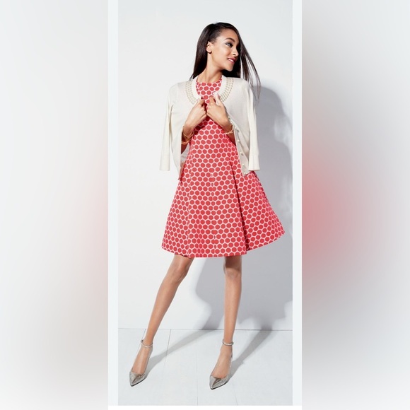 Kate Spade 'cory' dot jacquard fit & flaredress SZ 8 - Picture 1 of 8
